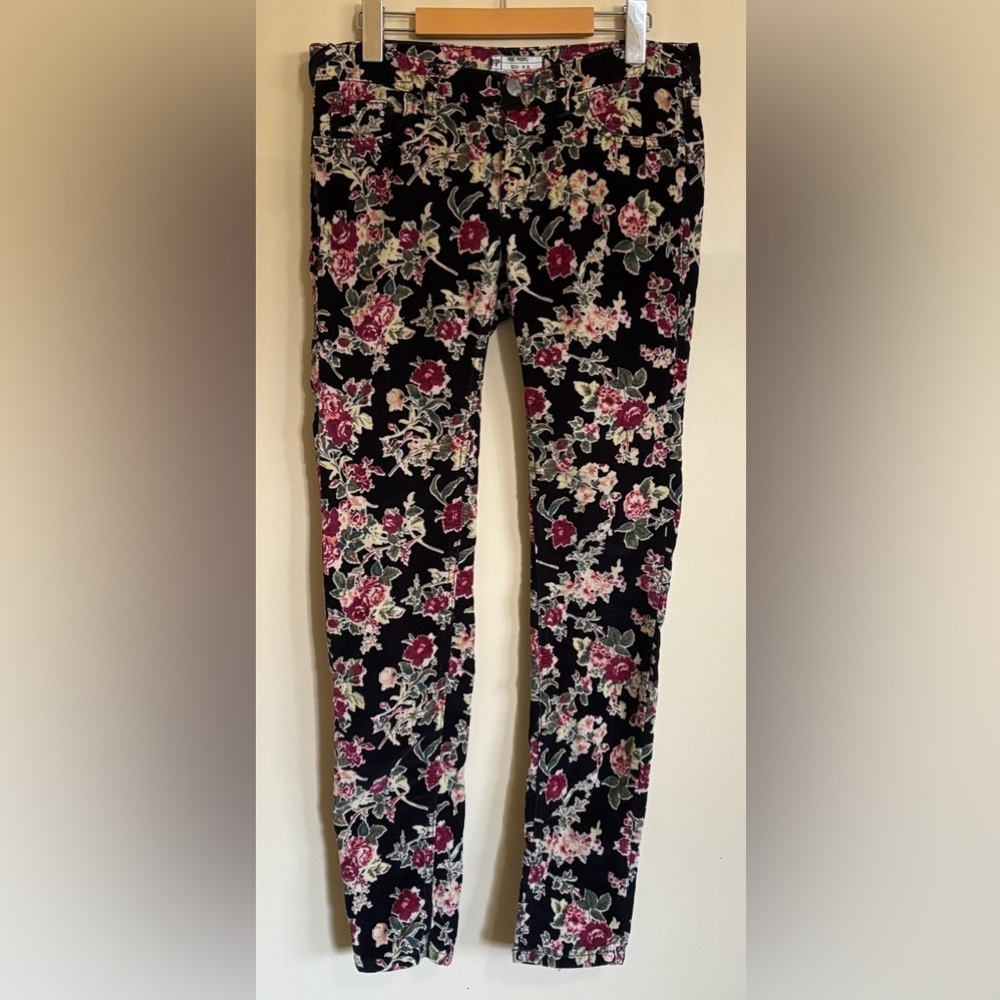 Free People| Floral Corduroy Skinny Pants Sz 28